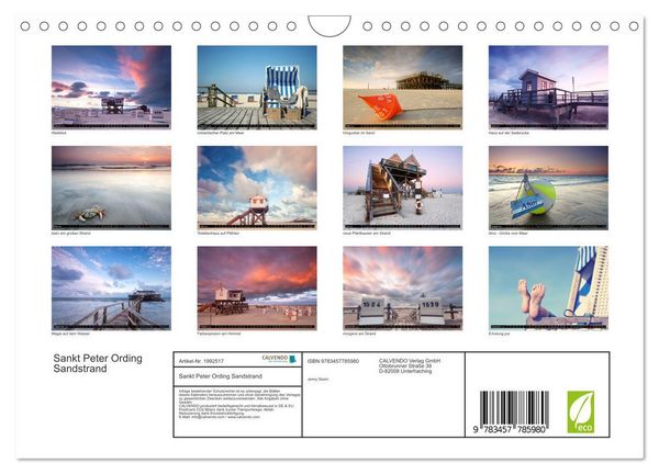 Produktbild: Sankt Peter Ording Sandstrand (Wandkalender 2026 DIN A4 quer), CALVENDO Monatskalender