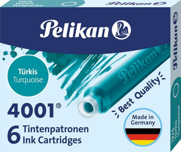 Produktbild: Pelikan Tintenpatrone 4001 TP/6 t&uuml;rkis 6 St&uuml;ck