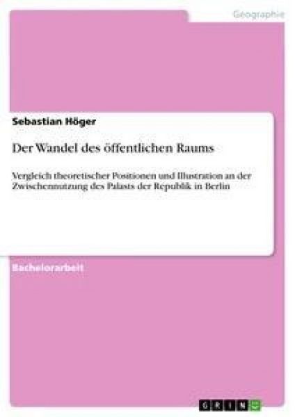 Produktbild: Der Wandel des &ouml;ffentlichen Raums