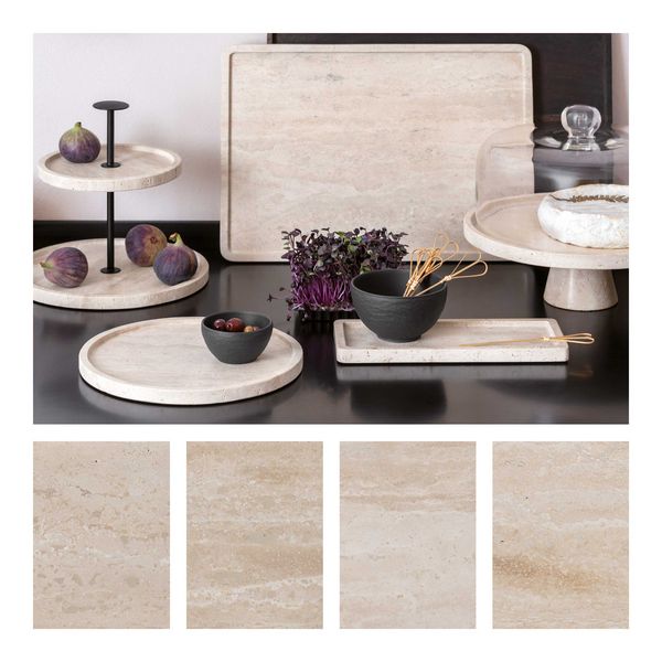 Produktbild: Villeroy & Boch Manufacture Travertine Servierschale mt Fu&szlig;