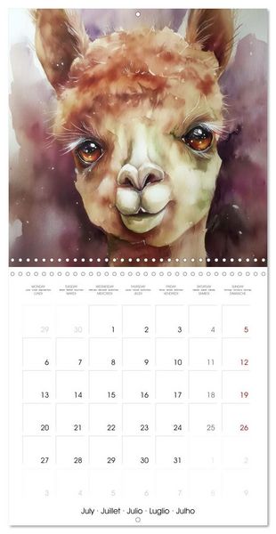 Produktbild: Alpagas du c&oelig;ur (Calendrier mural carr&eacute; 2026 30x30 cm) Calendrier double avec une page pour vos prises de notes