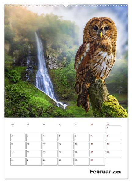 Produktbild: Eulen und K&auml;uze - Diese Wesen der Nacht (Wandkalender 2026 DIN A2 hoch), CALVENDO Monatskalender