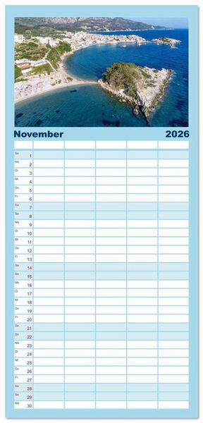 Produktbild: Familienplaner 2026 - Samos. Griechische Inselsch&ouml;nheit mit 5 Spalten (Wandkalender, 21 x 45 cm) CALVENDO