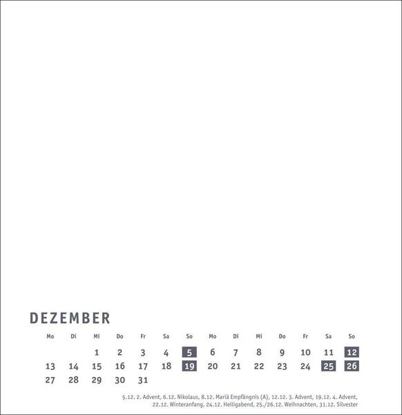 Produktbild: Premium-Bastelkalender wei&szlig; gro&szlig; 2027
