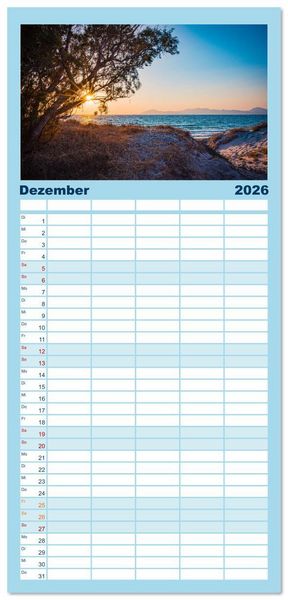 Produktbild: Familienplaner 2026 - Insel Kos in Griechenland mit 5 Spalten (Wandkalender, 21 x 45 cm) CALVENDO