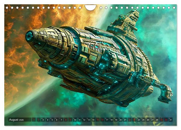 Produktbild: Raumschiffe - Im Universum durch Raum und Zeit (Wandkalender 2026 DIN A4 quer), CALVENDO Monatskalender