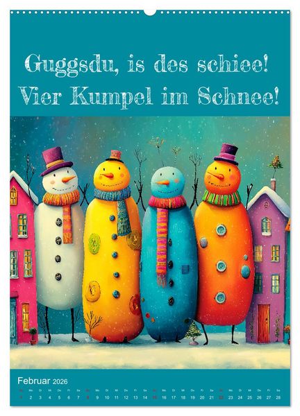 Produktbild: Erzgebirge mei Haamit - Mundart-Kalender mit s&auml;chsischem Humor (Wandkalender 2026 DIN A2 hoch), CALVENDO Monatskalender