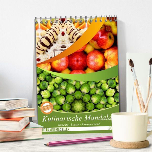 Produktbild: Kulinarische Mandalas (Tischkalender 2026 DIN A5 hoch), CALVENDO Monatskalender