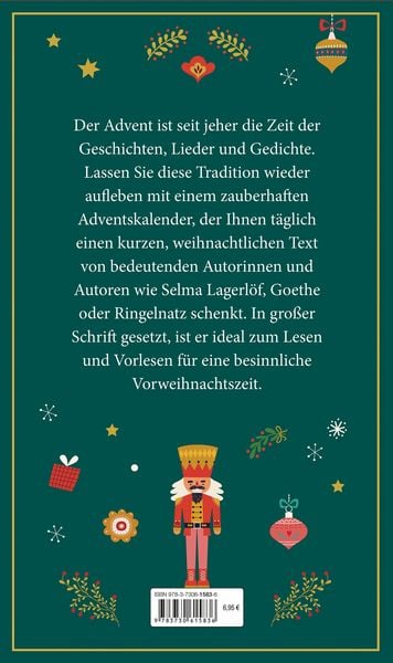 Produktbild: Der literarische Adventskalender. Gro&szlig;druck. 24 weihnachtliche Geschichten, Gedichte und Lieder