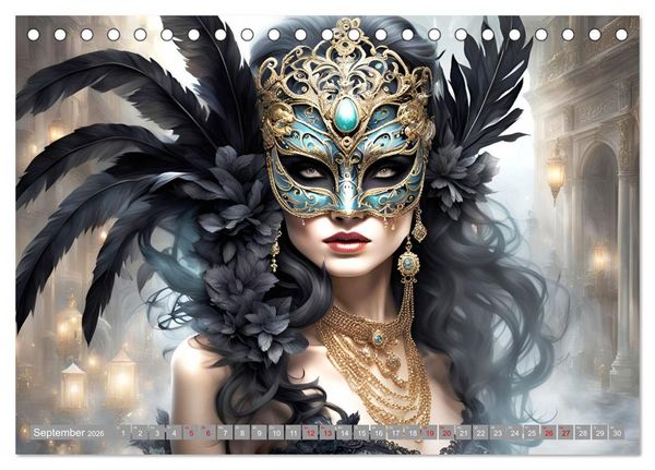 Produktbild: Maskerade Deluxe (Tischkalender 2026 DIN A5 quer), CALVENDO Monatskalender