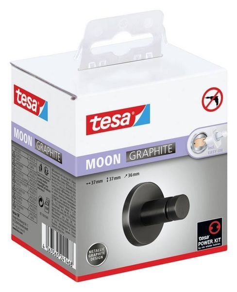 Produktbild: Tesa MOON GRAPHITE Handtuchhaken Klebstoff Metall