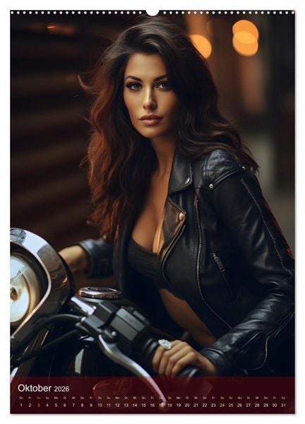 Produktbild: Bikes and Girls: Sexy M&auml;dels auf hei&szlig;en Mottorr&auml;dern (Wandkalender 2026 DIN A2 hoch), CALVENDO Monatskalender