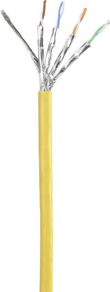 Produktbild: Renkforce RF-5372560 RJ45 Patchkabel CAT 6 S/FTP 3.00 m Gelb mit Rastnasenschutz, vergoldete Steckkontakte, Flammwidrig 1 St.
