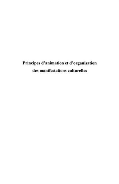 Produktbild: Principes d'animation et d'organisation des manifestations c