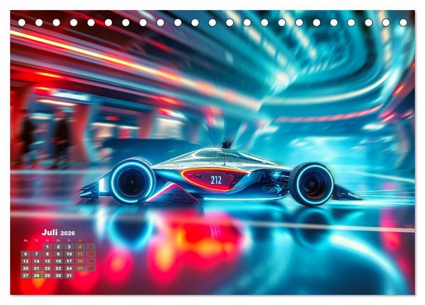 Produktbild: Formel E futuristisch (Tischkalender 2026 DIN A5 quer), CALVENDO Monatskalender