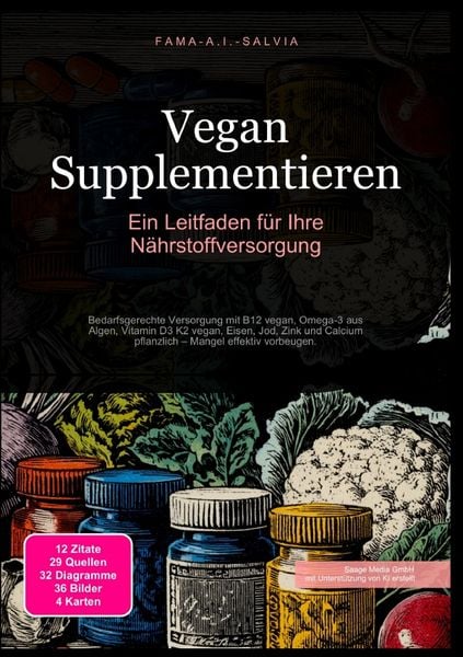 Produktbild: Vegan Supplementieren: Ein Leitfaden f&uuml;r Ihre N&auml;hrstoffversorgung