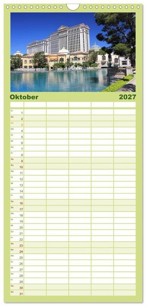 Produktbild: Familienplaner 2027 - Las Vegas - Nevada mit 5 Spalten (Wandkalender, 21 x 45 cm) CALVENDO