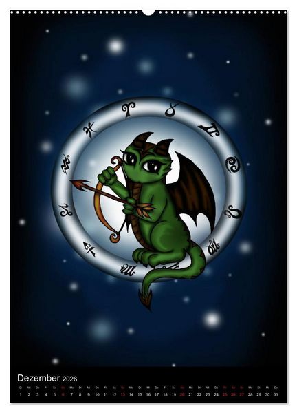 Produktbild: Drachen-Sternzeichen (Wandkalender 2026 DIN A2 hoch), CALVENDO Monatskalender