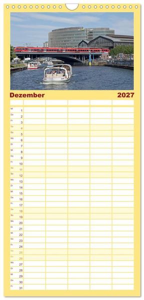 Produktbild: Familienplaner 2027 - Berlin - Metropole an der Spree mit 5 Spalten (Wandkalender, 21 x 45 cm) CALVENDO