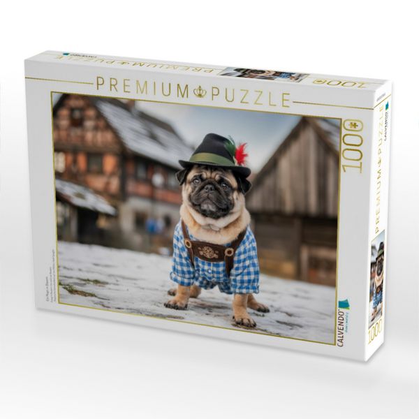 Produktbild: CALVENDO Puzzle Ein Mops in Bayern | 1000 Teile Lege-Gr&ouml;&szlig;e 64x48cm Foto-Puzzle f&uuml;r gl&uuml;ckliche Stunden