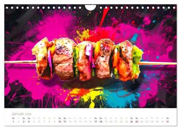 Produktbild: FAST FOOD KUNST (Wandkalender 2026 DIN A4 quer), CALVENDO Monatskalender