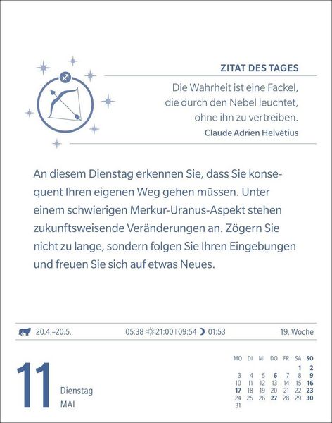 Produktbild: Sch&uuml;tze Sternzeichenkalender 2027 - Tagesabrei&szlig;kalender - Ihr Horoskop f&uuml;r jeden Tag