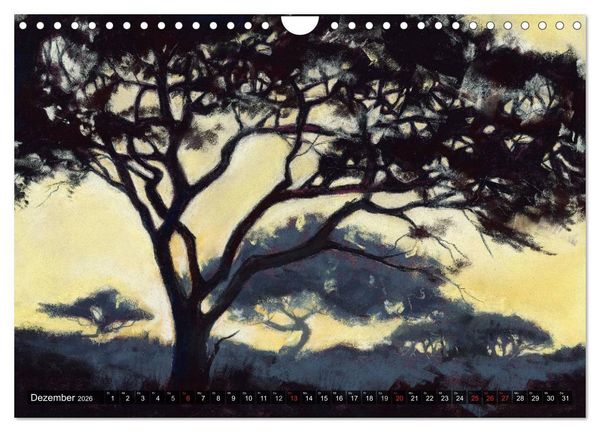 Produktbild: Afrika in Pastellgem&auml;lden (Wandkalender 2026 DIN A4 quer), CALVENDO Monatskalender