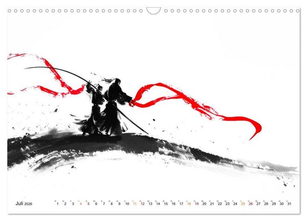 Produktbild: Samurai Illustrationen (Wandkalender 2026 DIN A3 quer), CALVENDO Monatskalender