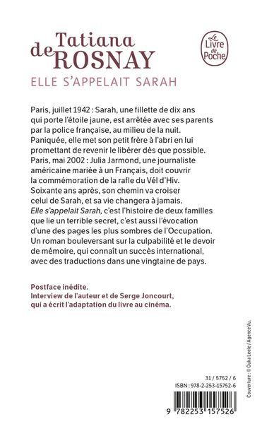 Produktbild: Elle s'appelait Sarah