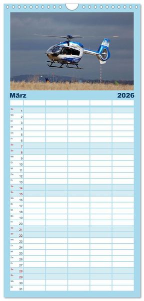 Produktbild: Familienplaner 2026 - Helikopter in der Luft 2.0 mit 5 Spalten (Wandkalender, 21 x 45 cm) CALVENDO
