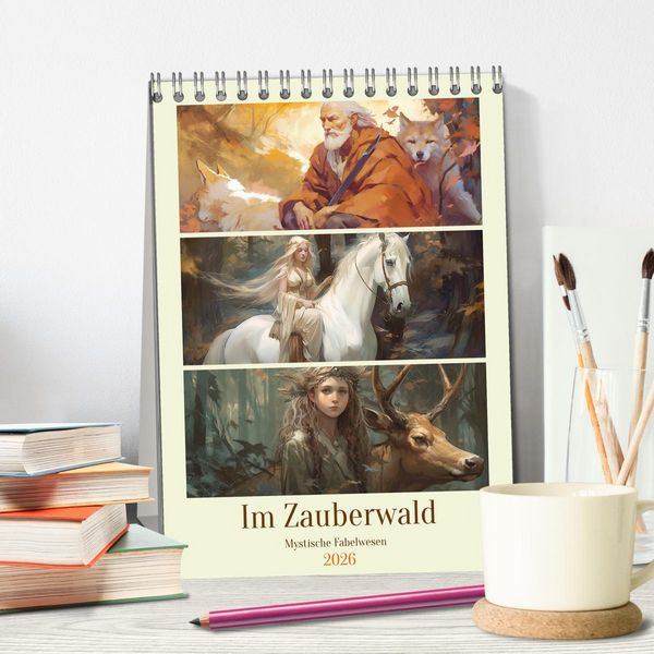 Produktbild: Im Zauberwald. Mystische Fabelwesen (Tischkalender 2026 DIN A5 hoch), CALVENDO Monatskalender