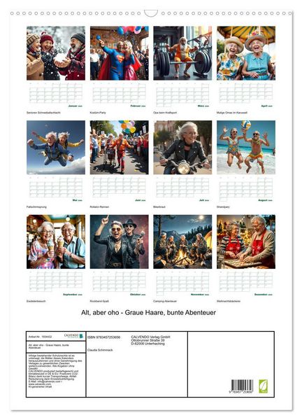 Produktbild: Alt, aber oho - Graue Haare, bunte Abenteuer (Wandkalender 2026 DIN A2 hoch), CALVENDO Monatskalender