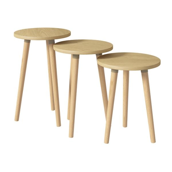Produktbild: 3-tlg. Beistelltisch Set Rund Barilo 52/47/42 cm