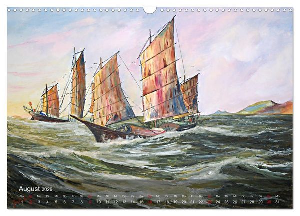 Produktbild: Segel am Horizont - Marinemaler Alfred Jahnke (Wandkalender 2026 DIN A3 quer), CALVENDO Monatskalender
