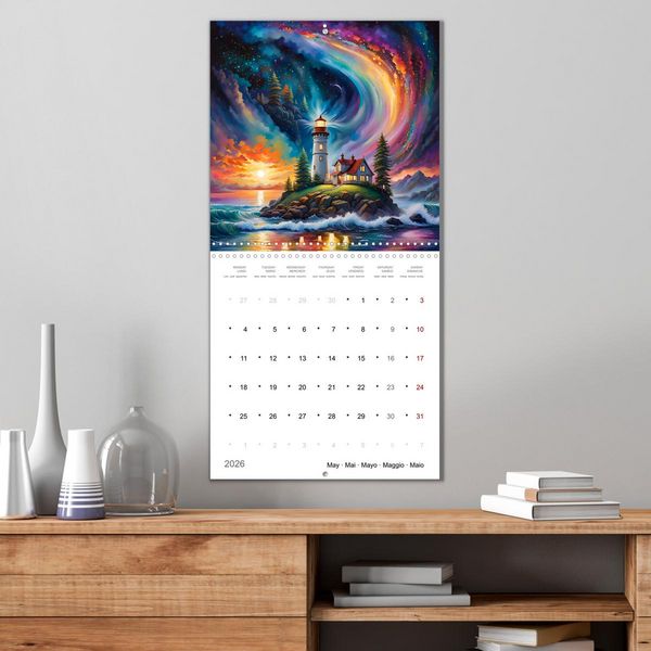 Produktbild: Phares romantiques (Calendrier mural carr&eacute; 2026 30x30 cm) Calendrier double avec une page pour vos prises de notes