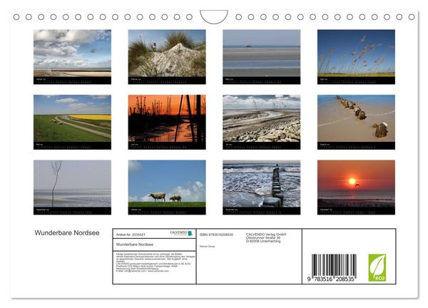 Produktbild: Wunderbare Nordsee (Wandkalender 2026 DIN A4 quer), CALVENDO Monatskalender