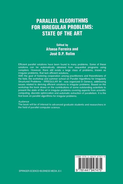 Produktbild: Parallel Algorithms for Irregular Problems: State of the Art