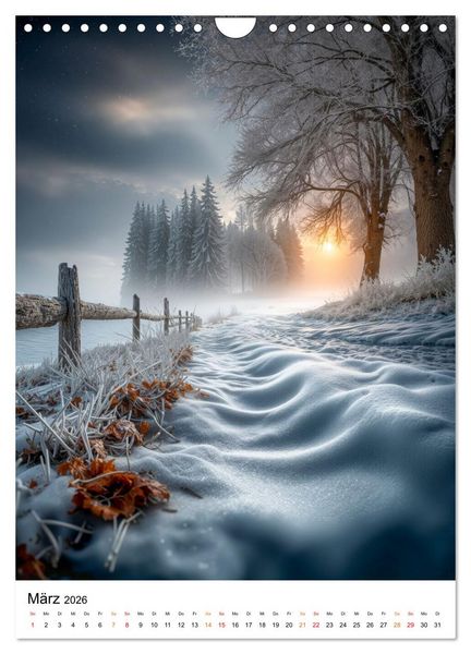 Produktbild: Wintermomente - Natur im wei&szlig;en Kleid (Wandkalender 2026 DIN A4 hoch), CALVENDO Monatskalender