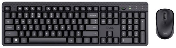 Produktbild: Trust ODY II Bluetooth&reg; Tastatur, Maus-Set mit numerischer Tastatur Deutsch, QWERTZ Schwarz