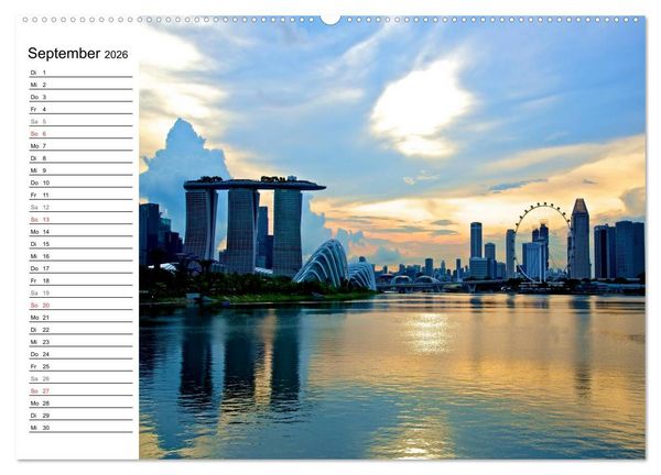 Produktbild: Singapur Stadt der Skylines (Wandkalender 2026 DIN A2 quer), CALVENDO Monatskalender