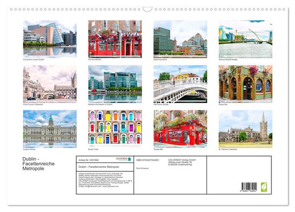 Produktbild: Dublin - Facettenreiche Metropole (Wandkalender 2026 DIN A2 quer), CALVENDO Monatskalender