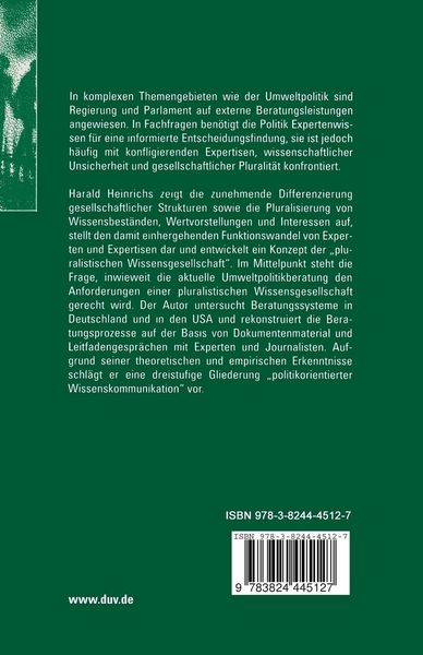 Produktbild: Politikberatung in der Wissensgesellschaft