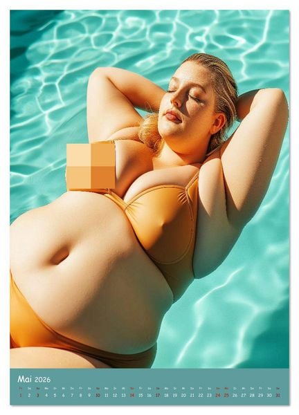 Produktbild: Curvy Pin-up Girls - Verf&uuml;hrerische Rundungen am Pool (Wandkalender 2026 DIN A3 hoch), CALVENDO Monatskalender