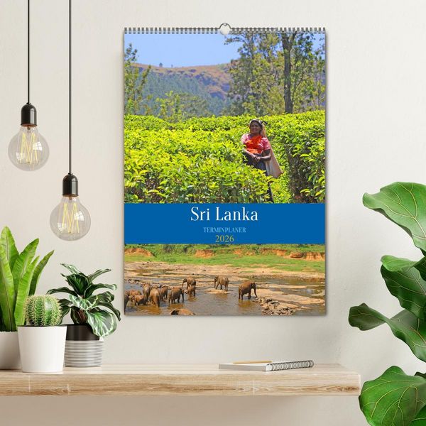 Produktbild: Sri Lanka - Terminplaner (Wandkalender 2026 DIN A2 hoch), CALVENDO Monatskalender
