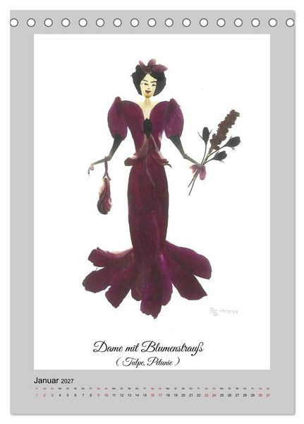 Produktbild: Aus Bl&uuml;ten werden elegante Damen (Tischkalender 2027 DIN A5 hoch), CALVENDO Monatskalender