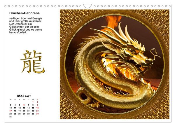 Produktbild: Chinesische Sternzeichen (Wandkalender 2027 DIN A3 quer), CALVENDO Monatskalender