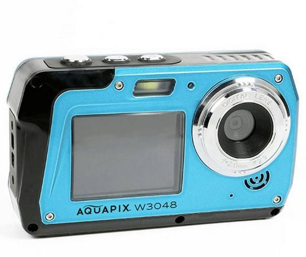 Produktbild: Easypix W3048-I "Edge" Digitalkamera 48 Megapixel Ice, Blue Unterwasserkamera, Frontdisplay
