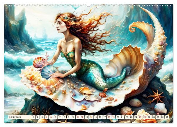 Produktbild: La muse de Pos&eacute;idon (Calendrier mural 2026 DIN A2 vertical) calendrier de bureau