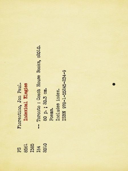 Produktbild: Indexical Elegies