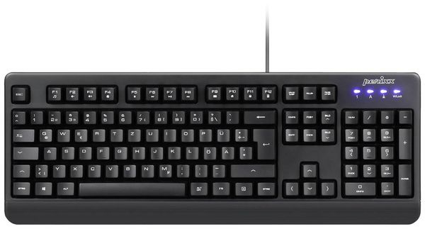Produktbild: Perixx Periboard-517 B USB Tastatur Deutsch, QWERTZ Schwarz Staubgesch&uuml;tzt, Spritzwassergesch&uuml;tzt